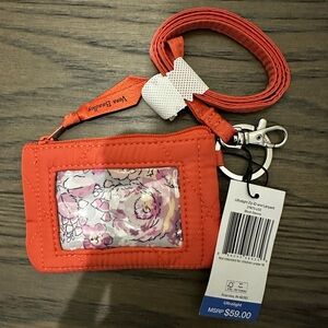 Vera Bradley Ultralight Zip ID case with matching lanyard NWT